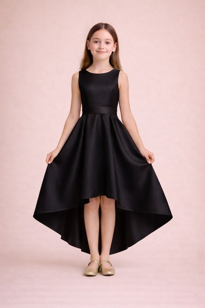 SUNEH Kız Çocuk Abiye Elbise – Asimetrik Kesim, Mezuniyet & Düğün Elbisesi