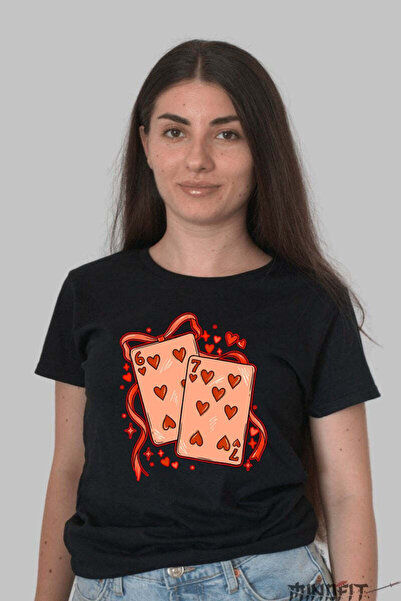 GILDAN Tricou Valentine's Day Cuplu - 6 si 7 de Inima, Noroc in Dragoste Dama