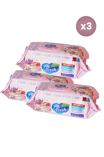 AKFRESH Spring Flowers multi-surface wet wipes 96 pcs x 3