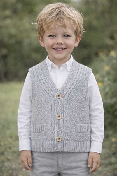 ZMODA SOFT Triko Düğmeli Çocuk Yelek Children's Buttoned Knit Vest
