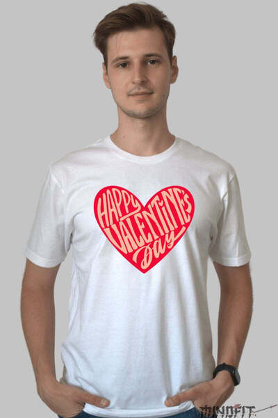 GILDAN Tricou Valentine S Day Inima Cu Mesaj Happy Barbat