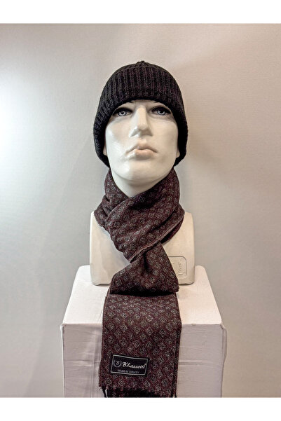 B'lazzotti Men's Kaşkol Scarf Acrylic Burgundy Gray
