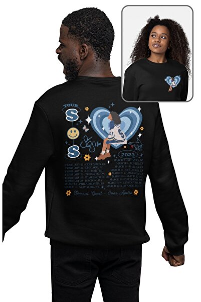 Fuddy Moda Hanorac unisex supradimensionat Sza Sos Tour, imprimat pe spate, c...