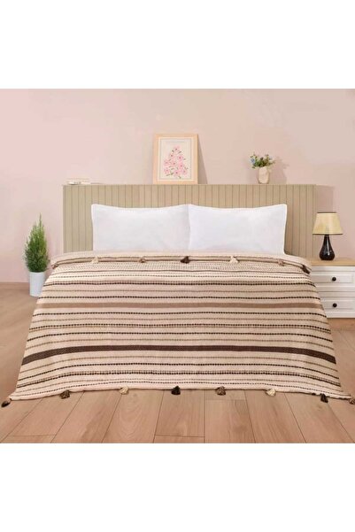Evidea Soft Austin Tek Kişilik Yatak Örtüsü - Kahverengi - 195x225 cm