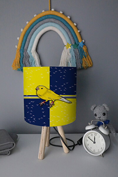 BelezaHome Yellow Navy Blue Canary Themed Children's Room Lampshade