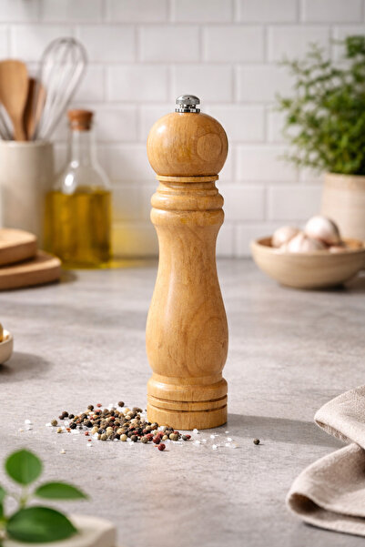 DİVAYS مطحنة ملح وفلفل خشبية بجسم من الخيزران |   مطحنة توابل يدوية