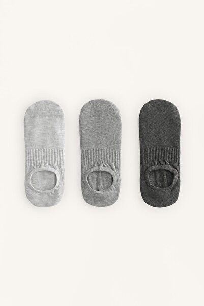 Oysho 3 pairs of high-cut cotton blend invisible sports socks