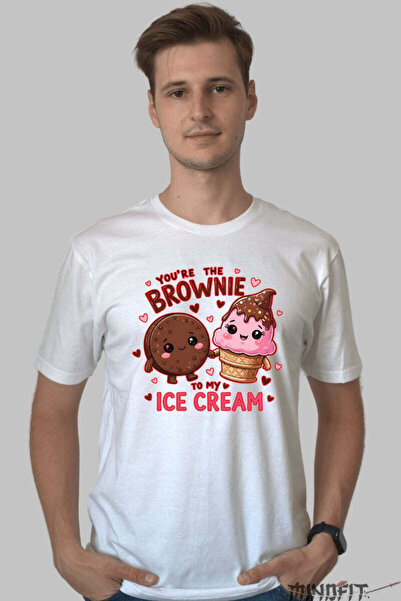 GILDAN Tricou Valentine's Day Cuplu - You-re the Brownie to My Ice Cream Barbat