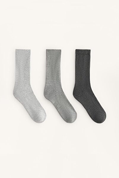 Oysho 3 pairs of cotton blend classic sports socks