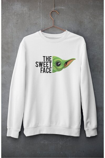 Fuddy Moda Hanorac unisex supradimensionat Baby Yoda The Sweet Face, imprimat...