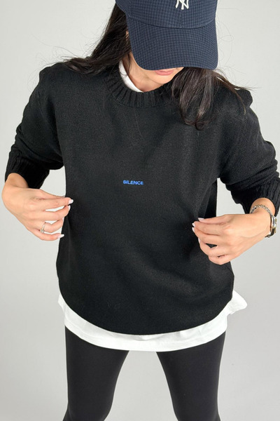 sunfyre Unisex Crew Neck Embroidery Detailed Sılınce Sweater.Sun247