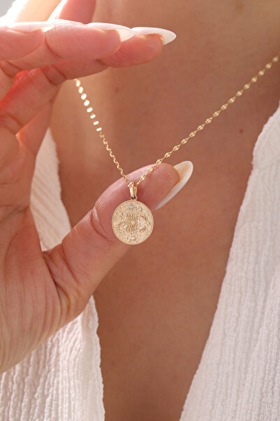 YAVUZ KUYUMCULUK 14 Ayar Altın Aynalı Zincir Burç Kolye