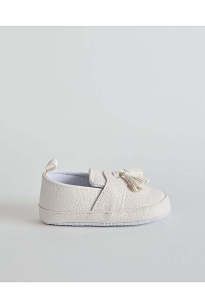 REDTAG White Tassel Detail Baby Pram Shoe