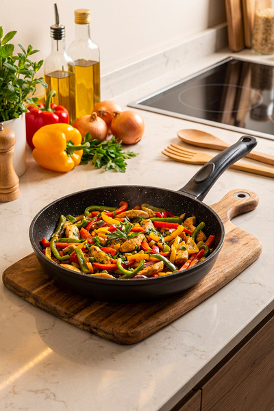 Masterchef Coffee 26 cm Frying Pan – Non-Stick Coating, Large Surface Daily a...