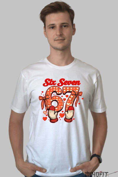 GILDAN Tricou Dragoste Cuplu Six Seven Stil Inimioare Si Manusi Barbat