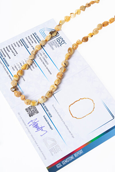 OSMANLI DOĞAL TAŞ قلادة كهرمان معتمدة 5 (S.K:310)