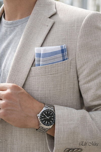 Hepsine Rakip Set of 12 Men's Pocket Handkerchiefs Cotton 30X30 cm Mirşah