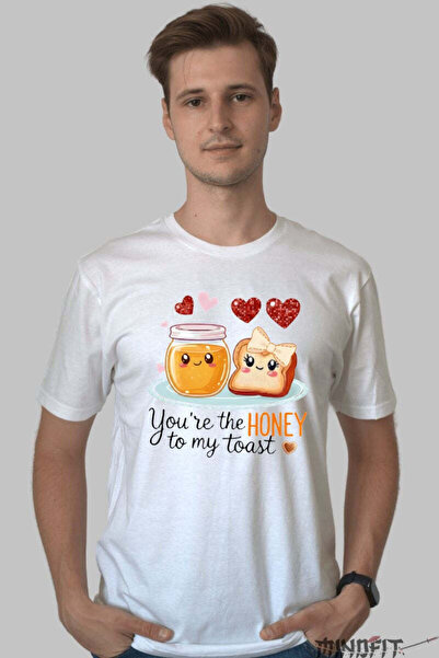 GILDAN Tricou Valentine's Day Cuplu - You-re The Honey To My Toast Barbat