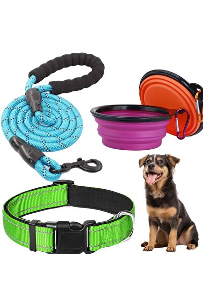 Fish & Paws Set complet pentru plimbarea cainelui Lesa rezistenta, zgarda reg...