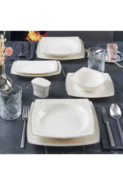 Güral Porselen Caroline 54 Parça 12 Kişilik Yemek Takımı 6335