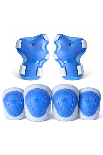 Flott Set of 6 roller/skateboard protectors for children, Blue, size S, FPT16...