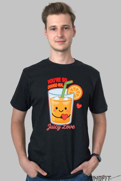 GILDAN Valentine's Day Couple T-Shirt - You're So Orange-inal, Juicy Love Men