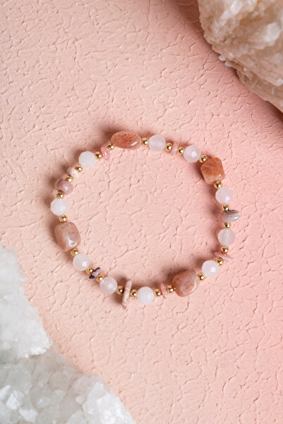 OSMANLI DOĞAL TAŞ Certified Sunstone, Pink Quartz, Rhodochrosite Natural Ston...