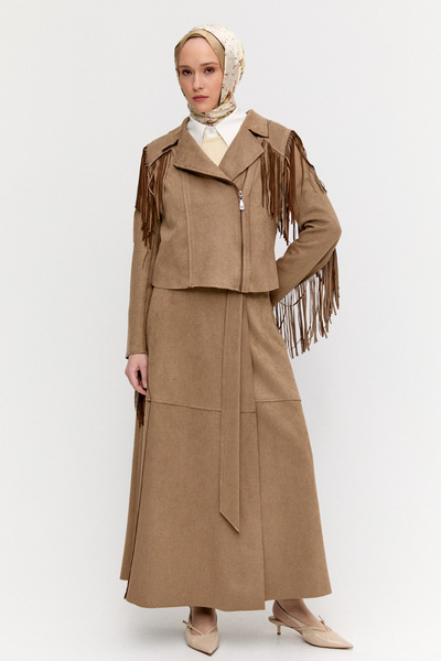 Setrms Süet Görünümlü Püsküllü Ceket