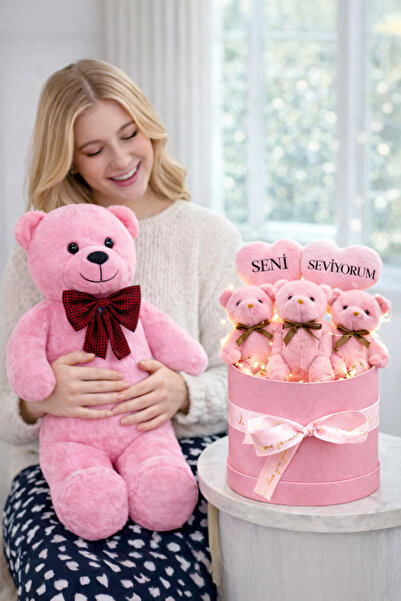 Fotomcity Sevgililer Gününe Özel Seni Seviyorum Tasarımlı Pembe Peluş Ayıcık ...