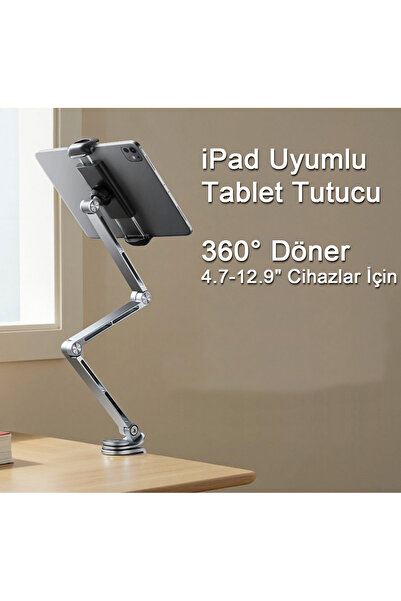 Coverzone حامل هاتف لوحي احترافي 360 °   مشبك طاولة من الألومنيوم متوافق مع i...