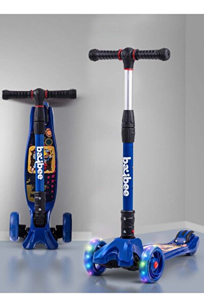 BAYBEE سكوتر فلاش للأطفال، سكوتر بثلاث عجلات للأطفال بمقبض قابل للطي وتعديل ا...