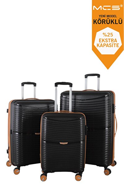 MÇS V379 AURA Y.ÜRETİM PP VALİZ SİYAH SET