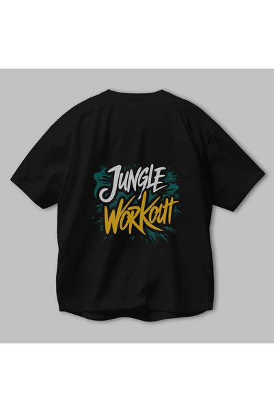 Ankhises Gym, Sports, Fitness 73 Back Printed Black Oversize T-Shirt Men's Women's Cotton Crew Neck T-Shirt