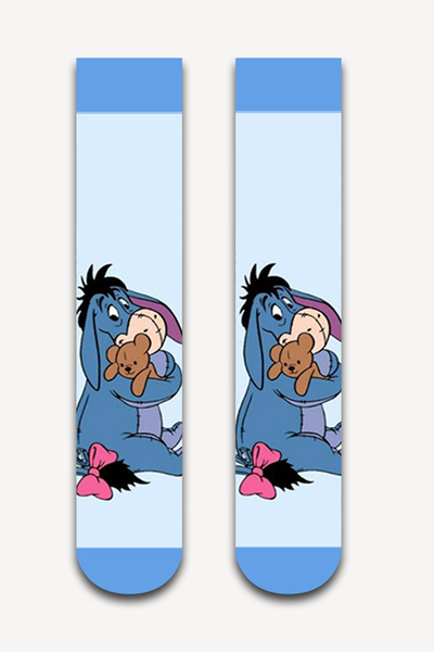 Neşeli Çoraplar Mor Eşşek Renkli Unisex Çorap