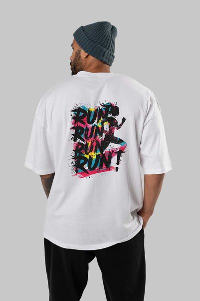 Ankhises Gym, Sports, Fitness 66 Back Printed White Oversize T-Shirt Men's Women's Cotton Crew Neck T-Shirt