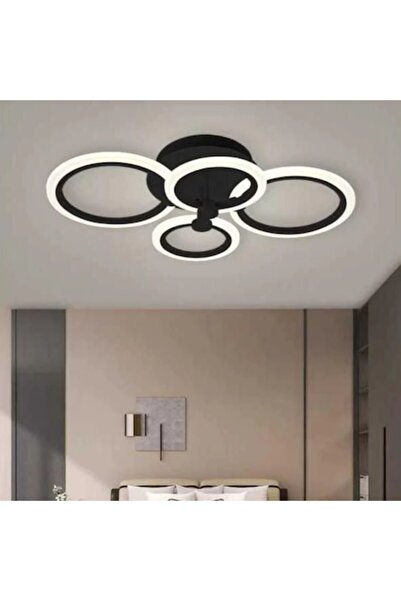 DELIGHT LED Chandelier, 56W, Dimmable, Black, 580x90mm, 4 Arms, 3 Colors