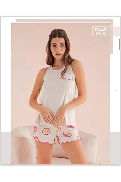 Sevim 13449 TAŞ BASKILI ŞORT TAKIM