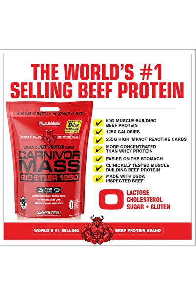 MuscleMeds Beef Protein Carnivor Mass Big Steer Gainer Karbonhidrat 6800g