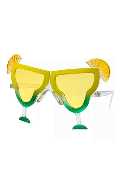 ReilaParty Yellow Margarita Glass Shaped Party Glasses - Tropical Beach and P...
