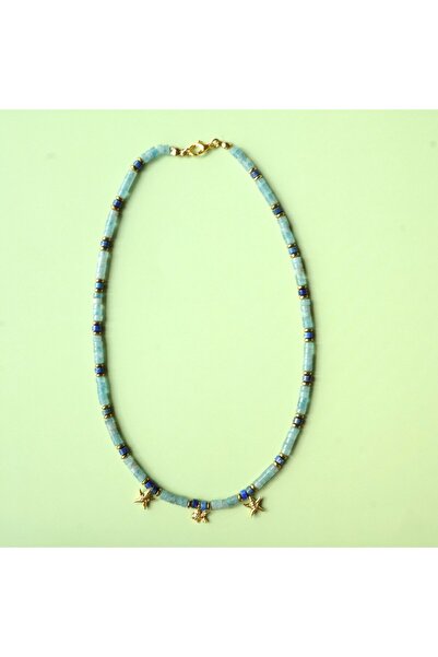 B Design jewelry قلادة ماريس من الأكوامارين واللازورد