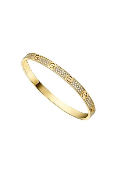 neslyaccessories 14K Gold CRT Taşlı Kelepçe Bilezik