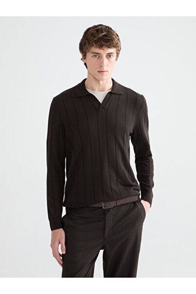 LC Waikiki Southblue Polo Neck Men's Knitwear Sweater