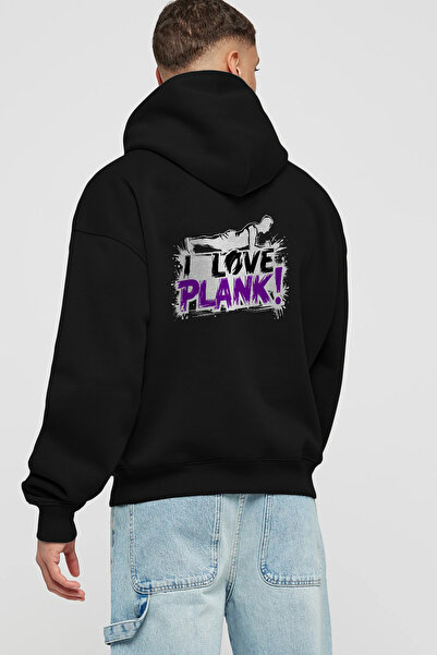 Ankhises GYM, Sport, Fitness 29 Hanorac negru cu imprimeu pe spate, Hanorac s...