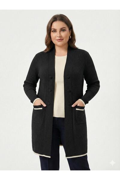 F&D Tekstil Women's Knitwear Long Tunic Cardigan