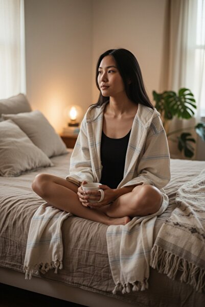 MORENELLEAURA رداء حمام بيشتمال مصنوع من القطن بنسبة 100% - بغطاء رأس ، ناعم،...