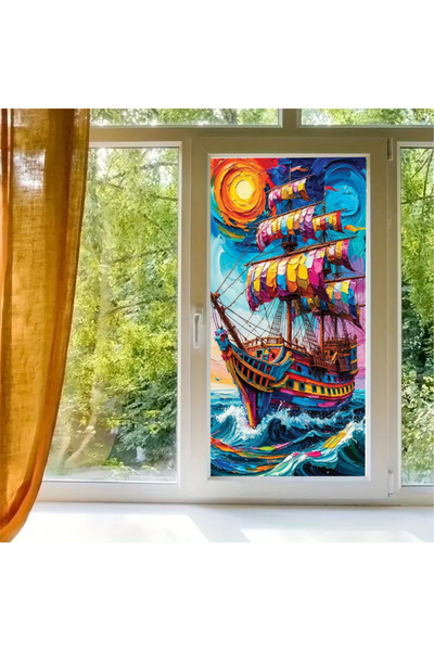 WINK FOL Cam Vitray Folyo, Kendinden Yapışkanlı, Desenli Buzlu Cam Folyo 61x1...