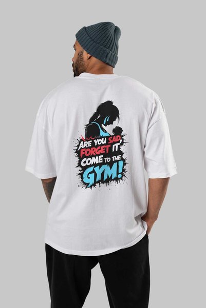 Ankhises Gym, Sports, Fitness 26 Back Printed White Oversize T-Shirt Men's Women's Cotton Crew Neck T-Shirt