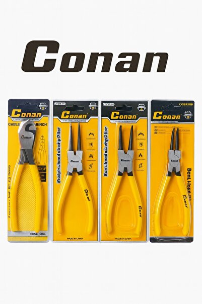 CONAN Professional Plier Set (4 Pcs) – 8" Cable Cutter + 7" Straight Circlip ...