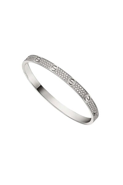 neslyaccessories Silver crt stone clamp bracelet