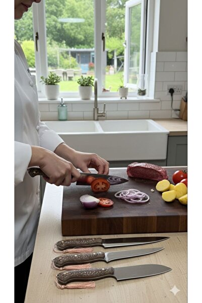 Bıçak Market El Yapımı Mutfak Seti 4lü (Stantlı)